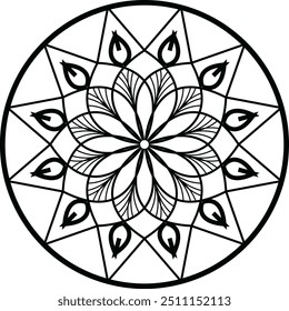 Mandala design, Arts mandala design, Mandala Line Illustration