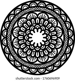Mandala Design para decoración de obras de arte, libro de colorear o incluso tatuajes.