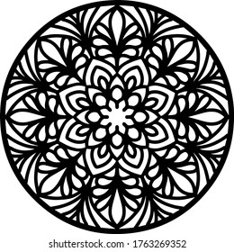 Mandala Design para decoración de obras de arte, libro de colorear o incluso tatuajes.