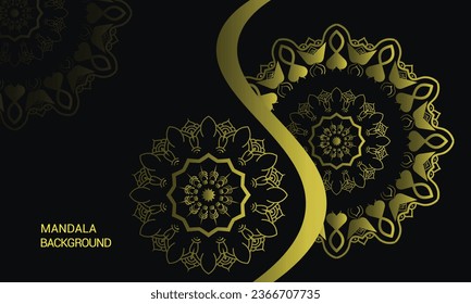 
  mandala design Background with Arabesque Pattern, Ornamental Background . Wedding card, Cover for meditation poster.