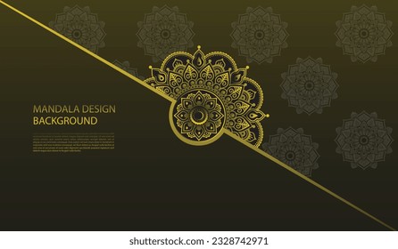 Mandala design background art luxury gold. backdrop ,etc. illustration Vector