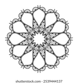 Diseño de mandala para diseño de fondo y páginas para colorear
