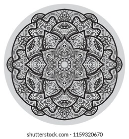 Mandala design with beautiful flowers and foliage. Applied in interior design and room decoration