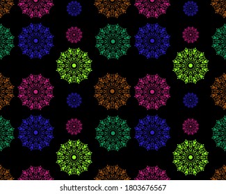 mandala design at black background