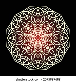  Mandala Design and Black Background