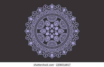 Diseño de Mandala con fondo negro