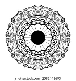 Mandala Design Black Shape Ornaments 
