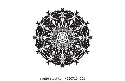 mandala design black vector unique modern Iliustration for t shirt design 