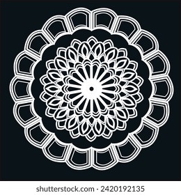 Mandala design; black and white mandala design, mandala design with black background