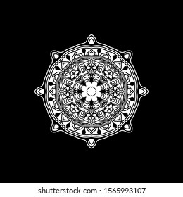 mandala design with black and white floral ornaments