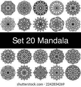 Mandala design bundle. For coloring book, yoga background, wall art and other