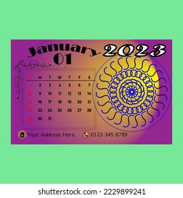 Mandala Design Calender für 2023