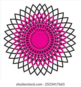 Mandala design . colorful mandala with white background. pink and black design.
