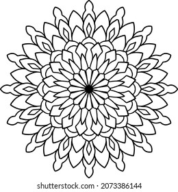Mandala design for coloring, background, tattoo, geometric, vintage, art, icon