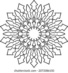 Mandala design for coloring, background, tattoo, geometric, vintage, art, icon