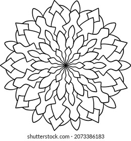 Mandala design for coloring, background, tattoo, geometric, vintage, art, icon