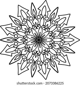 Mandala design for coloring, background, tattoo, geometric, vintage, art, icon