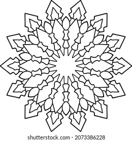Mandala design for coloring, background, tattoo, geometric, vintage, art, icon