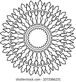 Mandala design for coloring, background, tattoo, geometric, vintage, art, icon