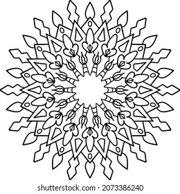Mandala design for coloring, background, tattoo, geometric, vintage, art, icon