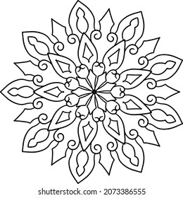 Diseño Mandala para colorear, fondo, tatuar, geométrico, vintage, arte, icono