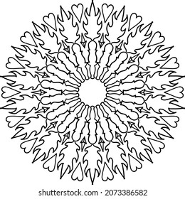 Mandala design for coloring, background, tattoo, geometric, vintage, art, icon