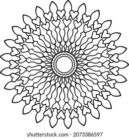 Mandala design for coloring, background, tattoo, geometric, vintage, art, icon
