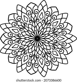 Diseño Mandala para colorear, fondo, tatuar, geométrico, vintage, arte, icono