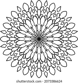 Mandala design for coloring, background, tattoo, geometric, vintage, art, icon