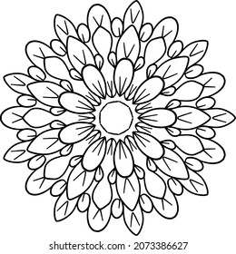 Mandala design for coloring, background, tattoo, geometric, vintage, art, icon