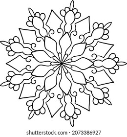 Mandala design for coloring, background, tattoo, geometric, vintage, art, icon