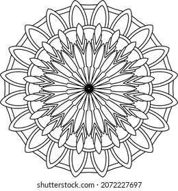 Mandala Design for coloring, black and white , vector, illustration, art, vintage