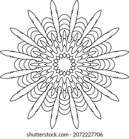 Mandala Design für Färbung, Schwarz-Weiß, Vektorgrafik, Illustration, Kunst, Vintage