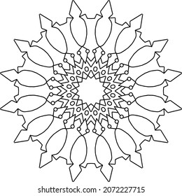 Mandala Design for coloring, black and white , vector, illustration, art, vintage