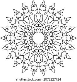 Mandala Design for coloring, black and white , vector, illustration, art, vintage