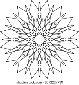 Mandala Design for coloring, black and white , vector, illustration, art, vintage