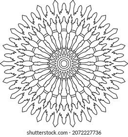 Mandala Diseño para colorear, blanco y negro, vector, ilustración, arte, cosecha