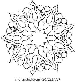 Mandala Design for coloring, black and white , vector, illustration, art, vintage