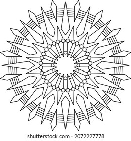Mandala Design for coloring, black and white , vector, illustration, art, vintage