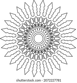 Mandala Design for coloring, black and white , vector, illustration, art, vintage