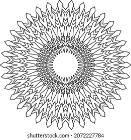 Mandala Design for coloring, black and white , vector, illustration, art, vintage