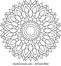 Mandala Diseño para colorear, blanco y negro, vector, ilustración, arte, cosecha