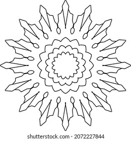 Mandala Design for coloring, black and white , vector, illustration, art, vintage