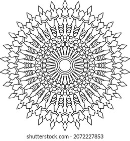 Mandala Design for coloring, black and white , vector, illustration, art, vintage