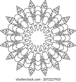 Mandala Design for coloring, black and white , vector, illustration, art, vintage