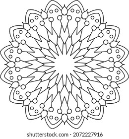 Mandala Design for coloring, black and white , vector, illustration, art, vintage