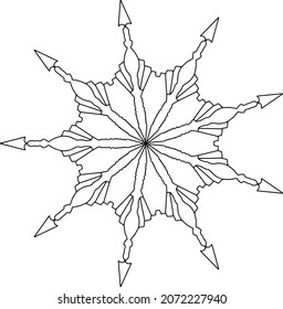 Mandala Design for coloring, black and white , vector, illustration, art, vintage