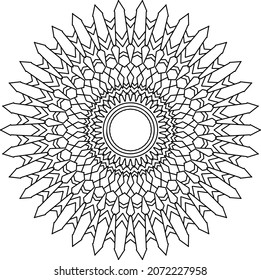 Mandala Design for coloring, black and white , vector, illustration, art, vintage
