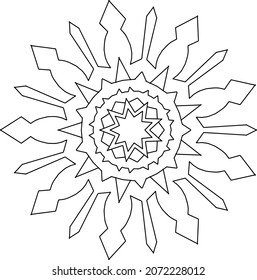Mandala Design for coloring, black and white , vector, illustration, art, vintage