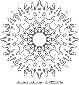 Mandala Design for coloring, black and white , vector, illustration, art, vintage